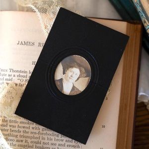 Antique 1910s Edwardian Photograph of Woman Black Frame Gibson Girl CDV Oddities